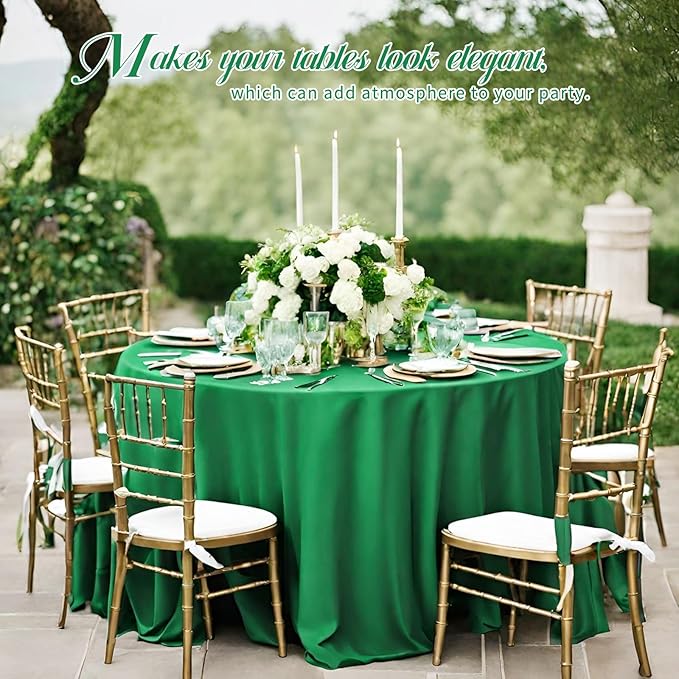 10 Pack Green Round Tablecloths - Image 3