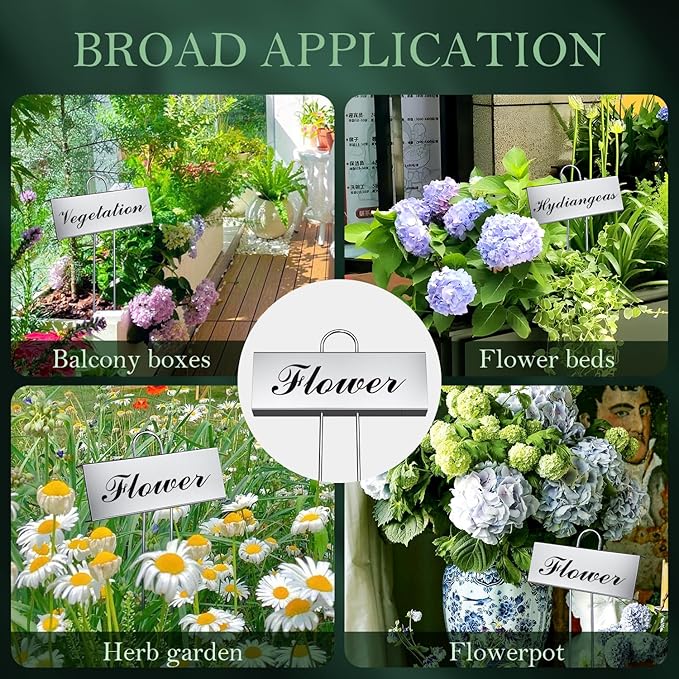 50 Pack Metal Plant Labels for Outdoor Garden Waterproof Plant Markers - Image 3
