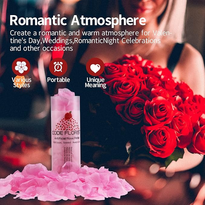CODE FLORIST 1100 PCS Pink Silk Rose Petals - Image 4