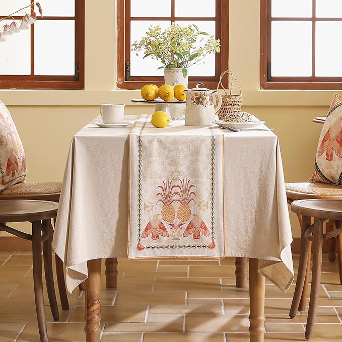 patdrea Designer Tropical Linen Table Runner 71 Inch Long, Decoration - Image 2