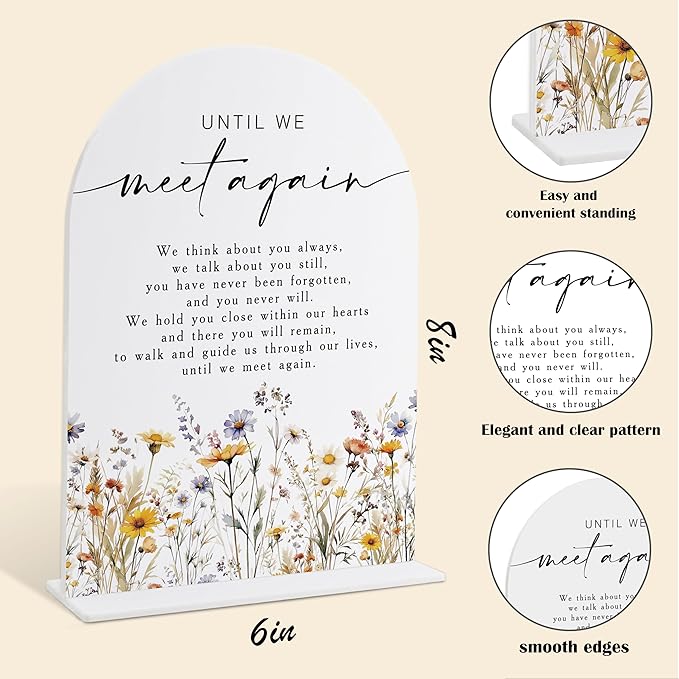Memorial Table Sign for Wedding, Boho Floral Until We Meet Again Sign, Wedding - Image 2