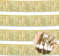 4 Pack 10 Ft Light Gold Foil Fringe Garland Metallic Streamers Tinsel Banner by LANTIANCHEN