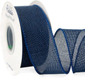 Ribbli Navy Burlap Wired Ribbon, 1-1/2 Inch x 10 Yard, Wired Edge Ribbon by Ribbli