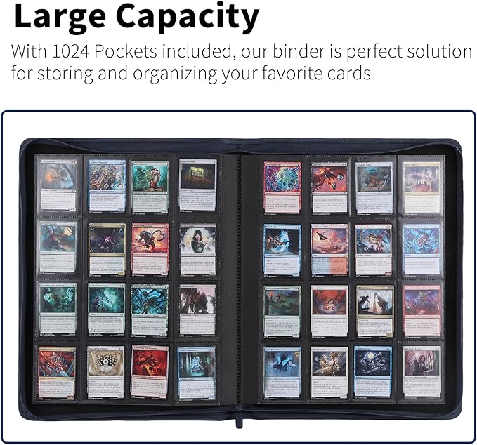 Snekdy premium 1024-pocket trading card binder, 16-pocket cards album, - Image 3