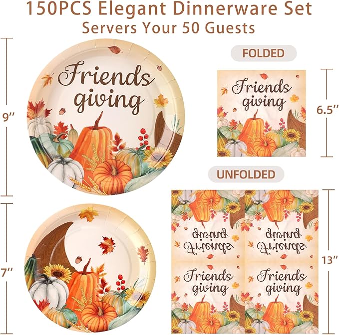 Friendsgiving Plates and Napkins Sets - Image 3