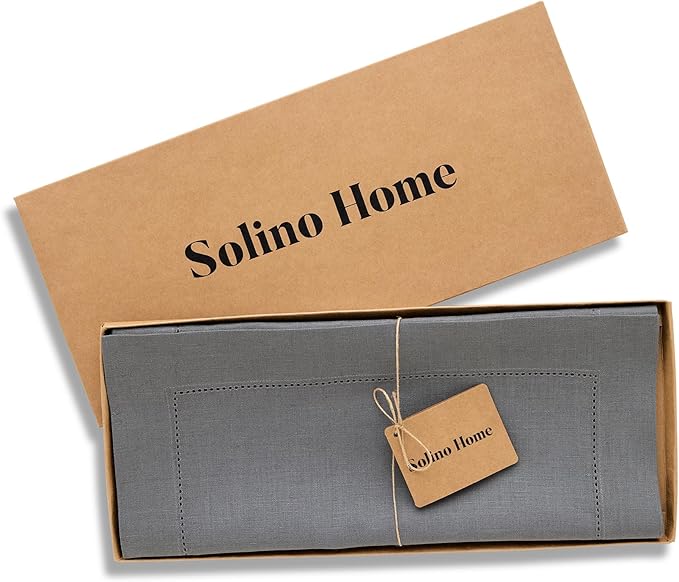 Solino Home Linen Steel Gray Table Runner 72 Inches Long - Image 6