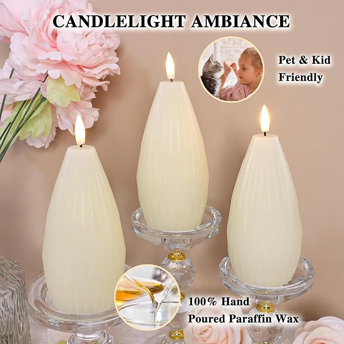 Silverstro Irregular Flameless Candles - Image 4