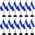 12 Pack Nicaragua Desk Flags Set, Nicaraguan Small Mini Table Office Flags by BCLin