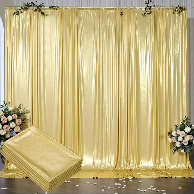 Outpain Thick 20 ft x 10 ft Gold Sequin Backdrop Curtain - Image 9