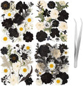 78 Pcs Black and White Dried Pressed Flowers by LGFMGWH