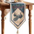 Vintage Blue Peacock Small Table Runner by bilingaier