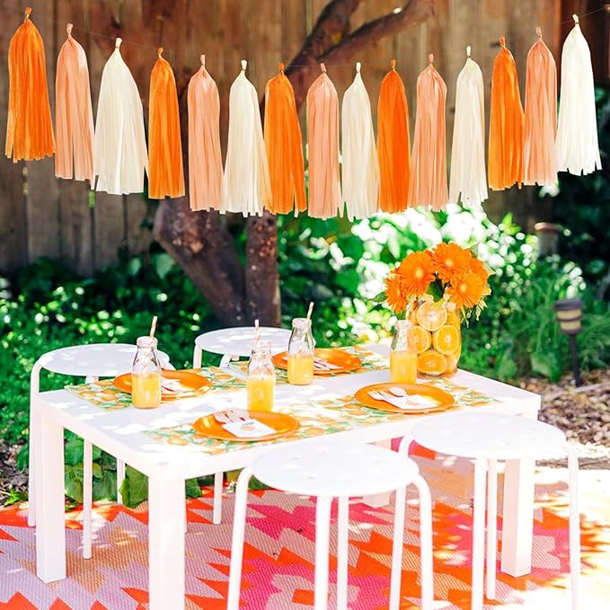 Orange-Beige Peach Fall-Boho Thanksgiving Party-Decorations - Image 7
