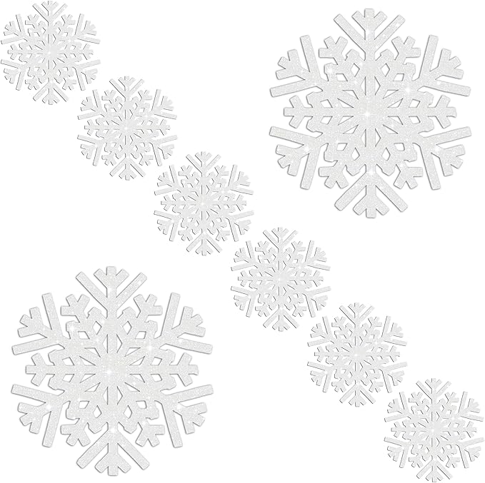 30Pcs Snowflake Paper Placemats Christmas Sliver Glitter Disposable Place Mats - Image 8