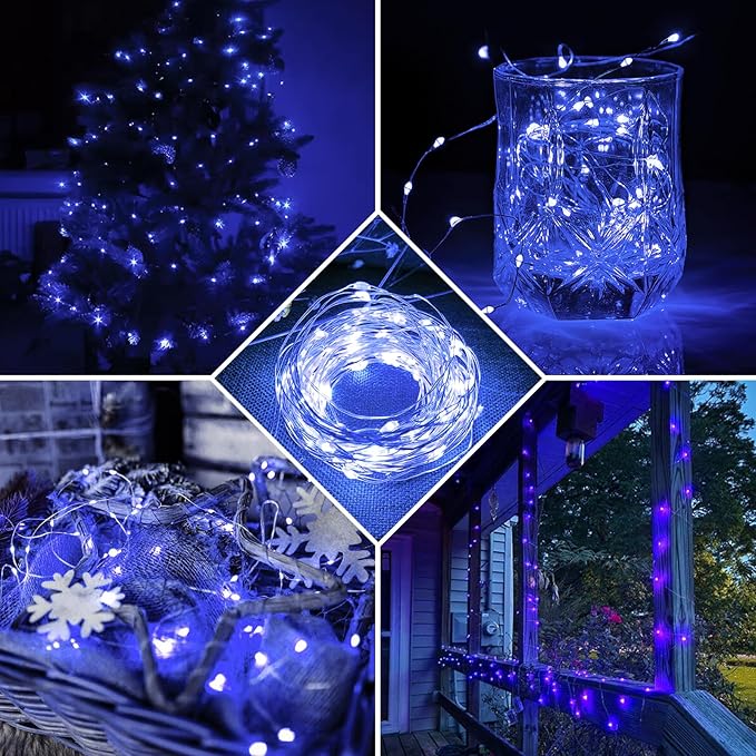 24 Pack Blue Fairy Lights 7Ft 20 LED Twinkle String Lights 3 Modes Battery - Image 7