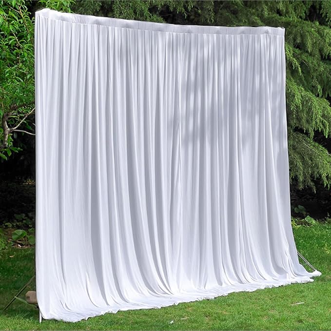 2 Pack White Backdrop Curtain for Wedding Photo Photoshoot Birthday Party - Image 7