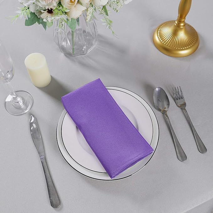 Cloth Napkins 17x17 inch Washable Polyester Dinner Napkins Soft Table Napkins - Image 7