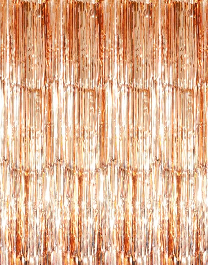 GOER 3.2 ft x 9.8 ft Metallic Tinsel Foil Fringe Curtains Party Photo Backdrop by GOER