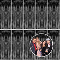 10 Pack Foil Curtain Backdrop Black Metallic Tinsel Foil Fringe Curtains Photo by KEJ