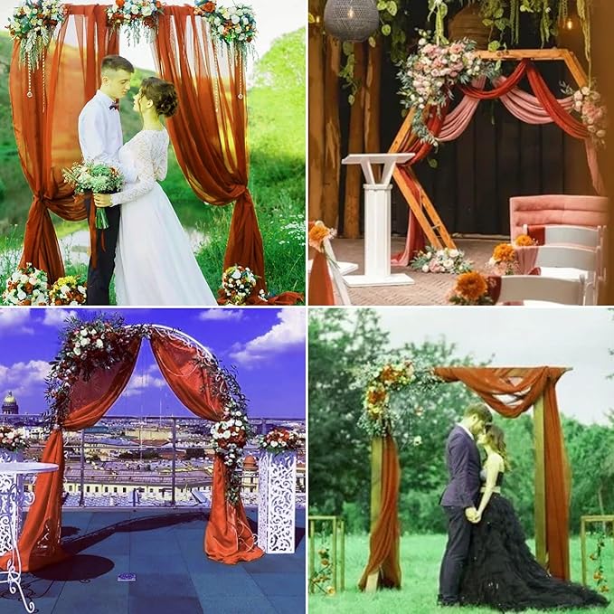 4 Panels Wedding Arch Draping Fabric 28" x20Ft Chiffon Wedding Arch Drapes - Image 5
