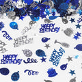VHUWE Happy Birthday Confetti, 1.6 oz Dark Blue Light Blue Silver Cake Balloon by VHUWE