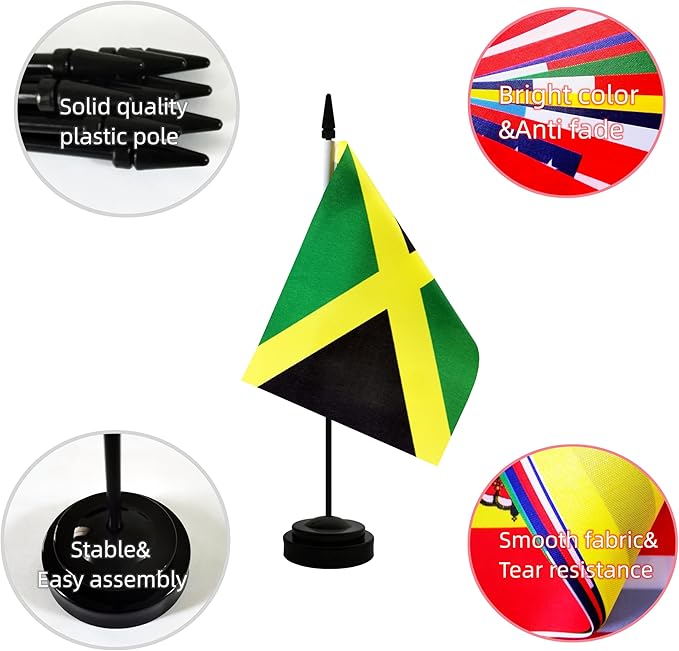 2 Pack Jamaica Desk Flag, Jamaican Table Office Flag - Image 3