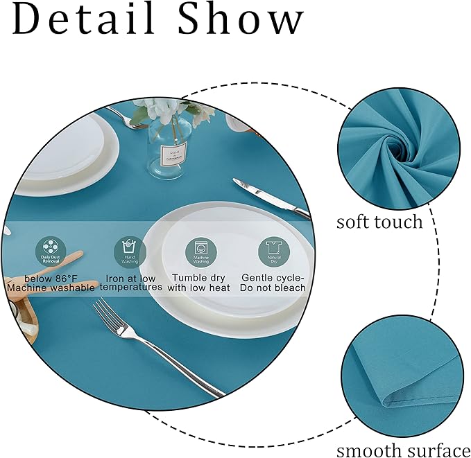 Fitable Rectangle Tablecloth Stain and Wrinkle Resistant Washable Polyester - Image 2