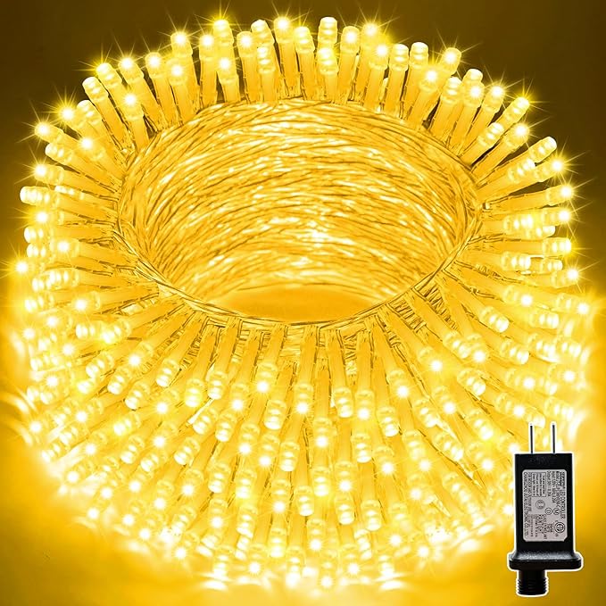 LAMPHOME 66ft Golden Christmas Decorative Mini Lights, 200 LED Transparent Wire by ULL