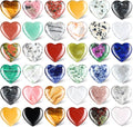 Nuenen 40 Pcs 0.8 Inch Worry Stone Bulk Crystals Heart Shaped Rock Tiny by Nuenen
