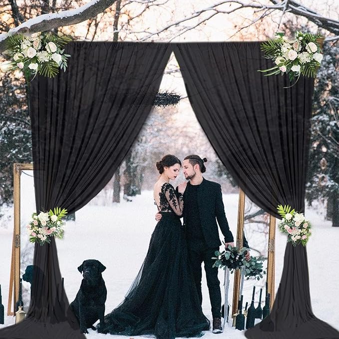 10 x 10 Feet Black Backdrop Curtain - Image 4