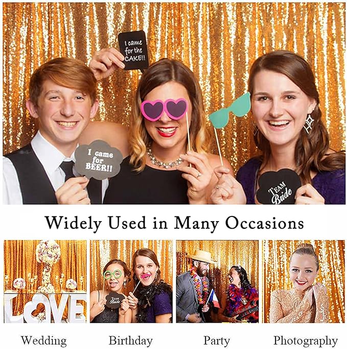 ShinyBeauty Photobooth Background-4FTx7FT-Gold-Sequin backdrops Sequin Fabric - Image 6