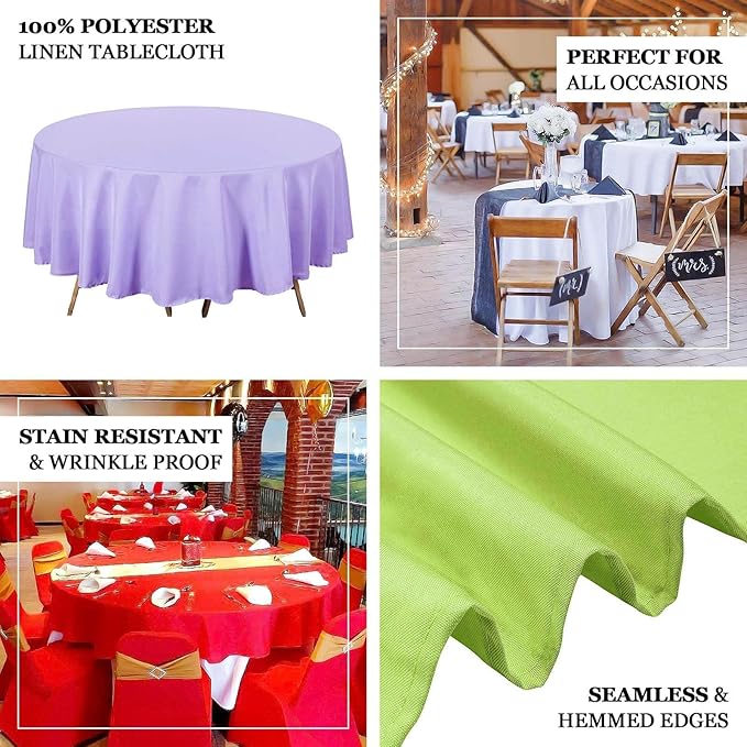 Efavormart Round Tablecloth, 90 Inch Stain & Wrinkle Resistant Washable Table - Image 4