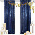 ShinyBeauty Navy Blue Backdrops 2 Pieces Sequin Curtains 4FTx7FT Photograph by ShinyBeauty