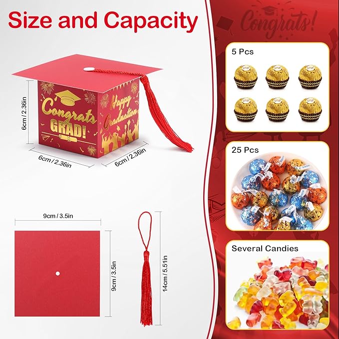COTOPHER 36 Pack Mini Graduation Cap Gift Boxes - Image 3