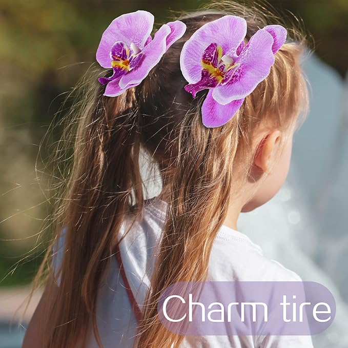 40 Pieces Orchid Petals Artificial Decorations Wedding Party Orchids Heads - Image 3