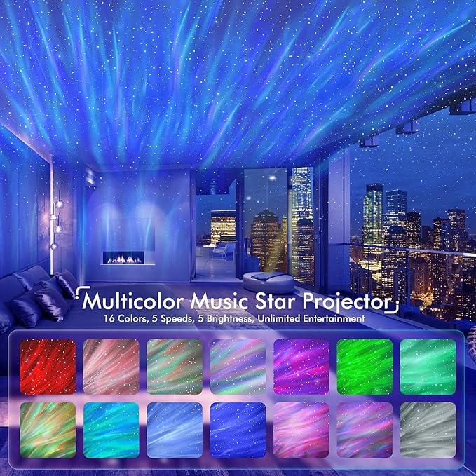 Rossetta Star Projector, LED Night Light Aurora Galaxy Projector - Image 2