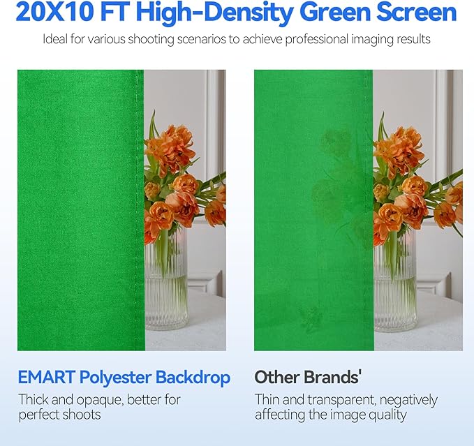 EMART Photo Video Studio 10 x 10ft Green Screen Backdrop Stand Kit, Photography - Image 5