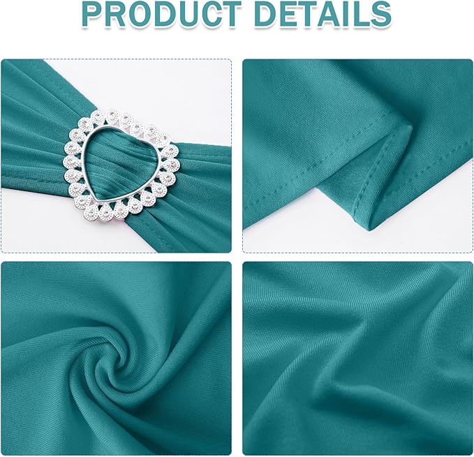 Howhic Pack of 60 Spandex Chair Sashes Bows Stretch Chair Cover Band - Image 3