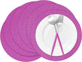 50 Pieces Hot Pink Glitter Paper Place Mats Sparkle 14'' Round Disposable Table by Datyiiha