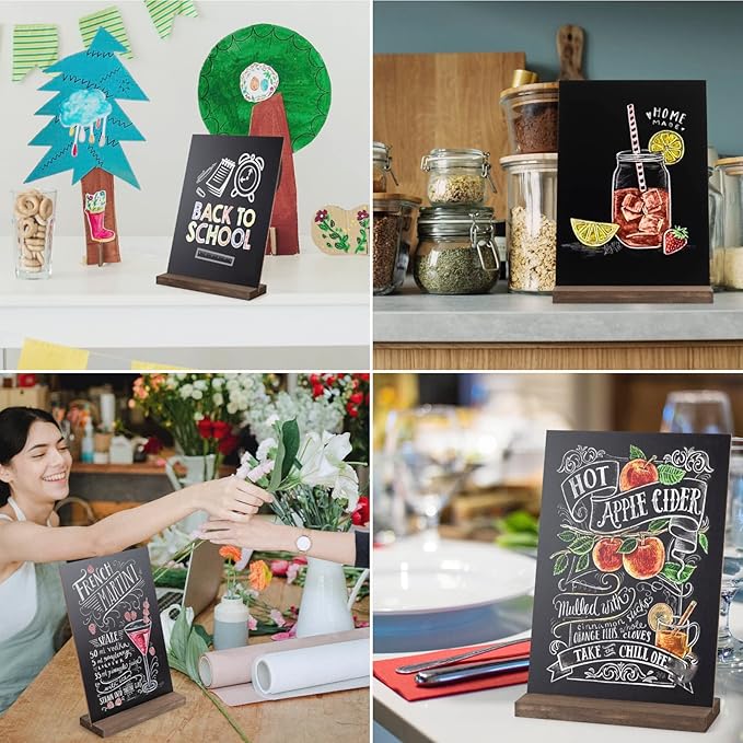 ONUPGO Mini Chalkboard Signs, 6 x 9 Inch Vintage Tabletop Chalk Board Sign - Image 7