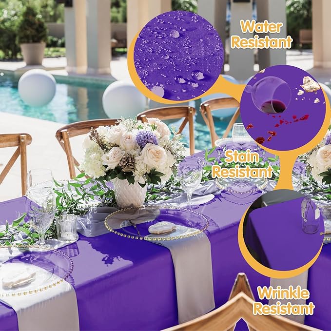 BRILLMAX 6 Pack Purple Tablecloths - Image 3