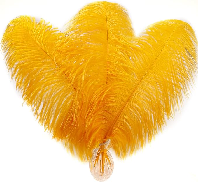 Larryhot Gold Large Ostrich Feathers by Larryhot