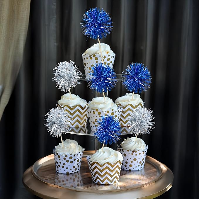 Ephlyn 30Pcs Foil Firework Cupcake Toppers Party Birthday Cake Toppers Supplies - Image 5