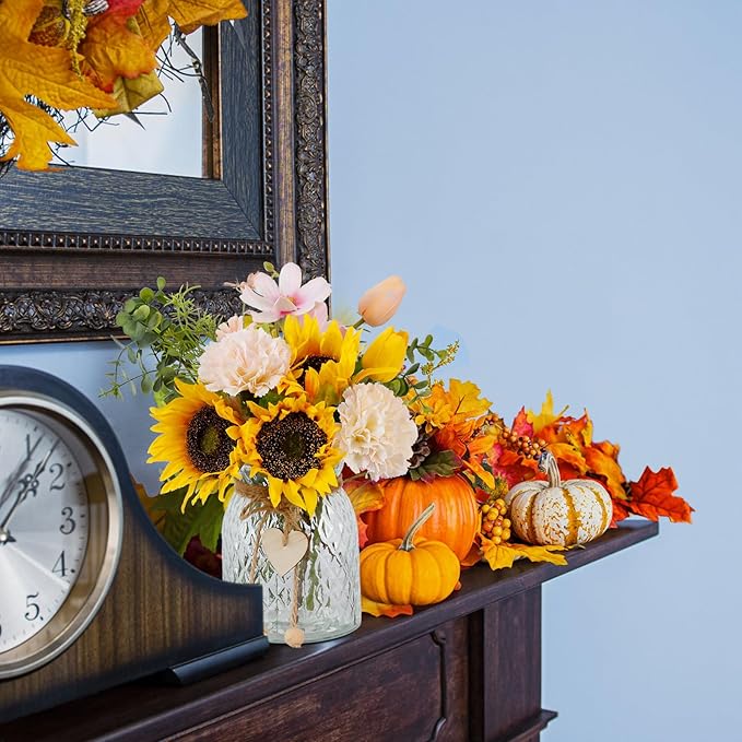 Fake Flowers in Vase, Artificial Sunflower Bouquets in Vase - Image 8