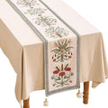 ISAENNE Designer French Country Linen Table Runner 87 Inches Long, Elegant by Isaennehomedecoration