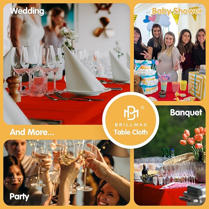 BRILLMAX 8 Pack Red Tablecloths - Image 9