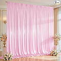 10x10 ft Pink Glitter Backdrop Curtain or Parties, Wrinkle Free Glitter Photo by Partisky