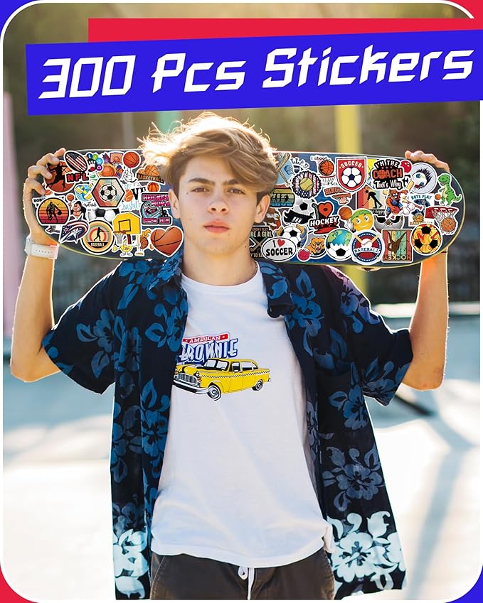 300 Pcs Sport Stickers for Kids, Sport Water Bottle Stickers, Vinyl Waterproof - Image 5