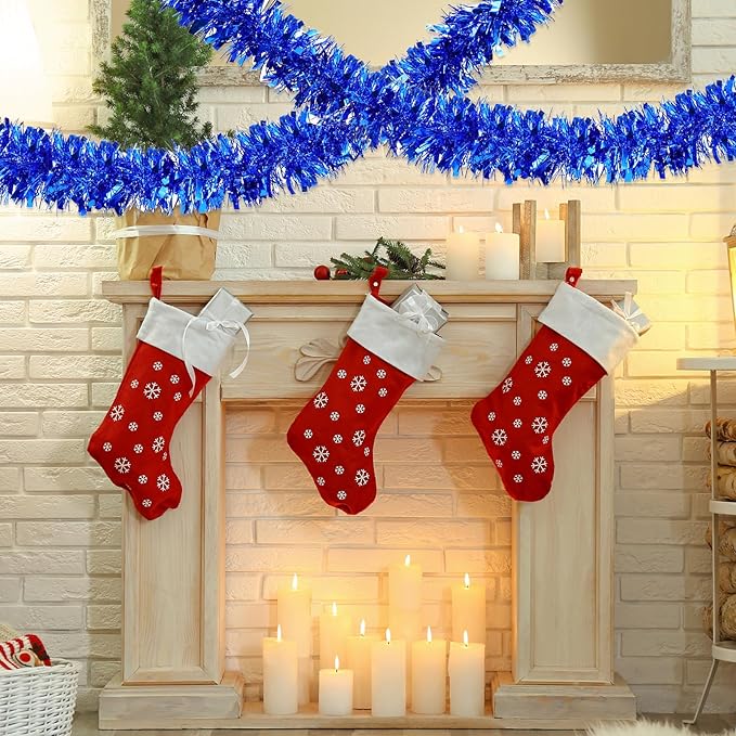 72 Feet Christmas Tinsel Garland Shiny Metallic Tinsel Twist Garland Streamers - Image 6