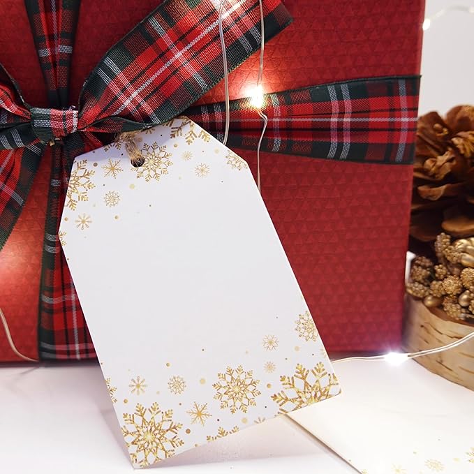 100Pcs Golden Snowflakes Gift Tags - Image 3