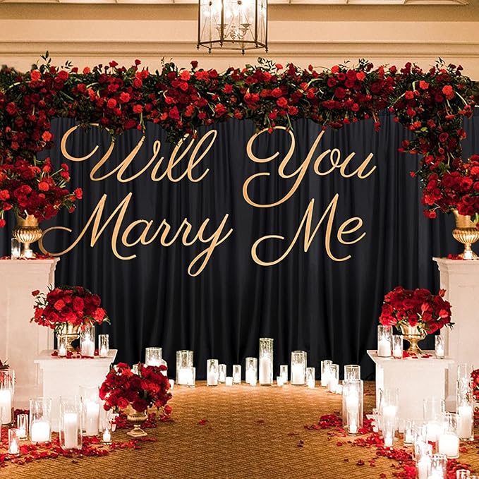 Black Backdrop Curtain for Party, Background Drapes Panels - Image 3